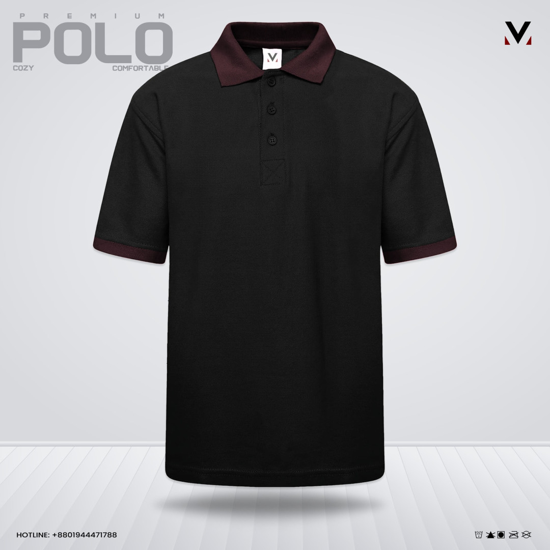 Black - Contrast Fashion Polo